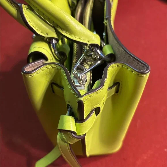 NWOT Michael Kors Mercer Neon Green Satchel - Picture 7 of 8